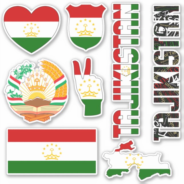 Phantastisches Tadschikistan - Staatssymbole Aufkleber (Vorderseite)