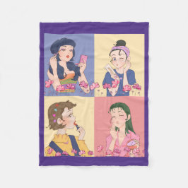 PHANTASTISCHES TIERE , MÄDCHEN , MAKEUP FLEECEDECKE