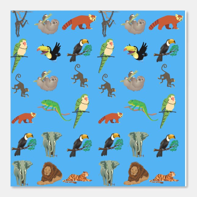PHANTASTISCHES TIERWALBPAPIER TAPETE (Vorderseite)