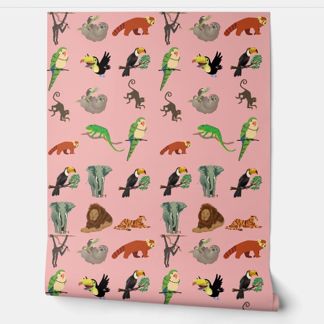 PHANTASTISCHES TIERWALBPAPIER TAPETE (Abrollen)