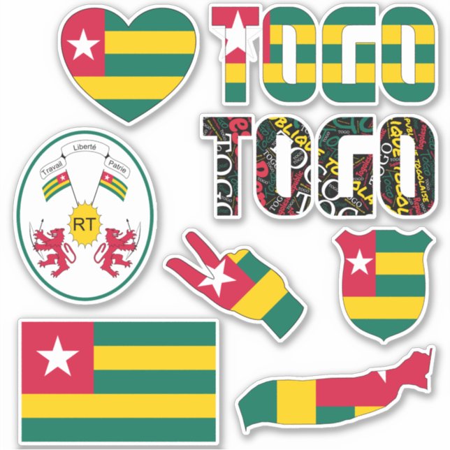 Phantastisches Togo Shapes Staatssymbole Aufkleber (Vorderseite)