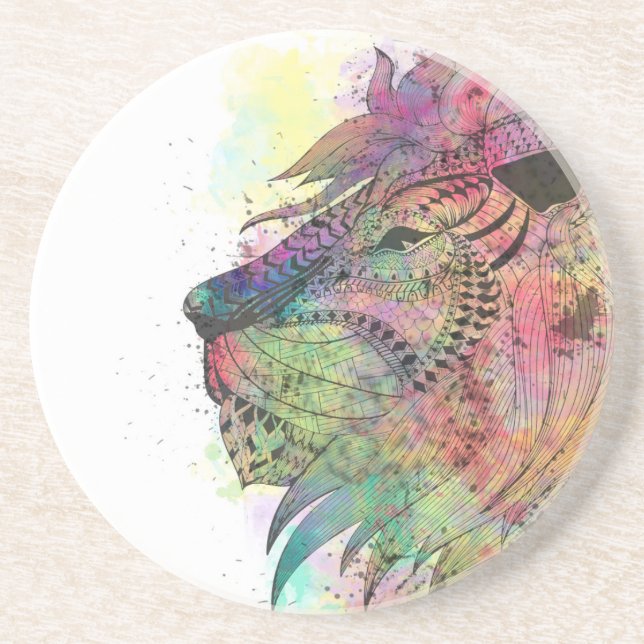 Phantastisches Tribal-Aquarellendesign Untersetzer (Vorne)