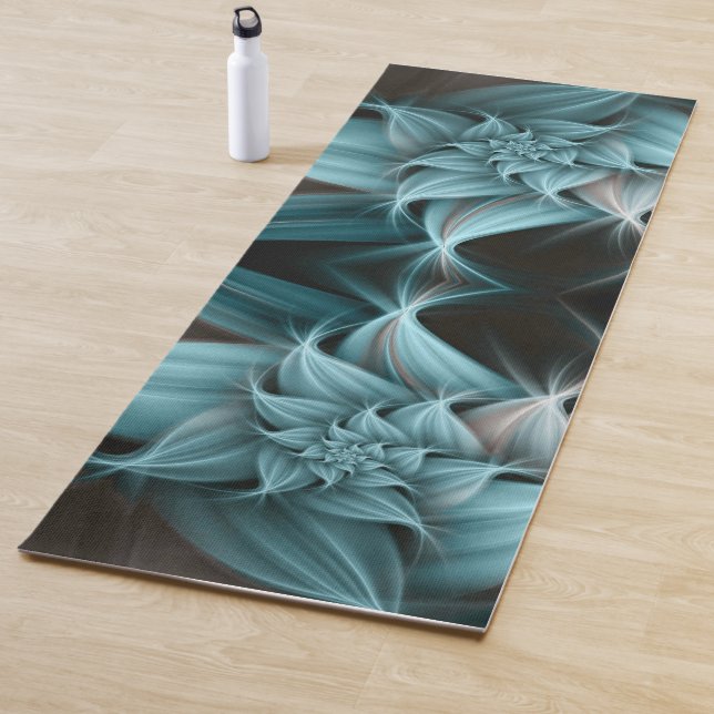 Phantastisches türkisfarbenes Blume Fraktal Yogamatte (Beispiel)