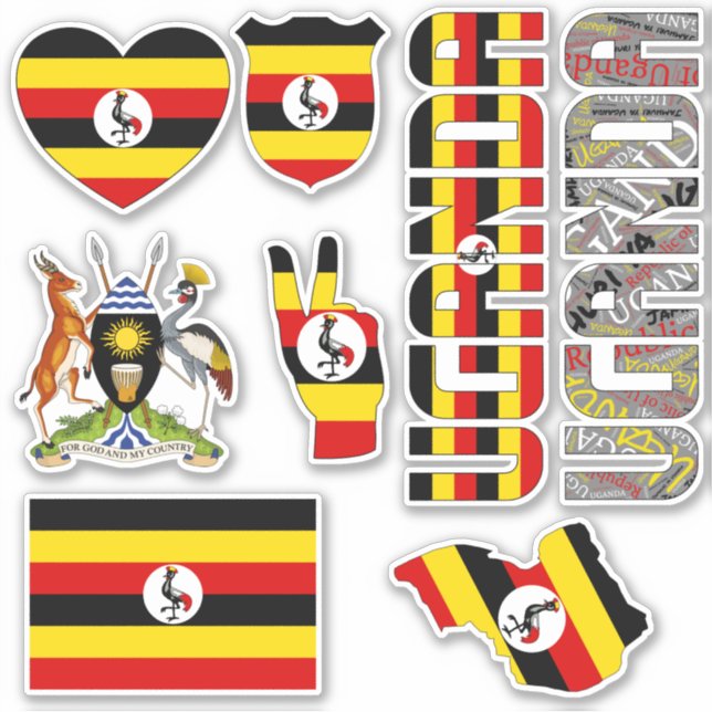 Phantastisches Uganda und seine Staatssymbole Aufkleber (Vorderseite)