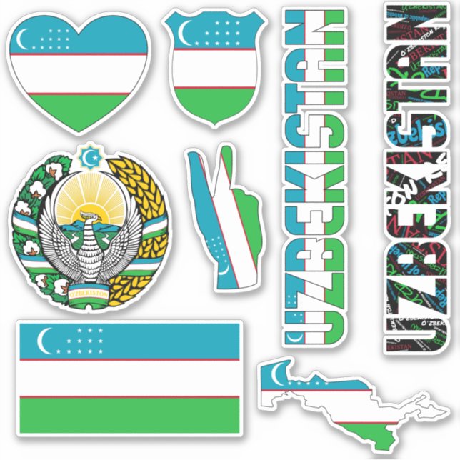 Phantastisches Usbekistan - Staatssymbole Aufkleber (Vorderseite)