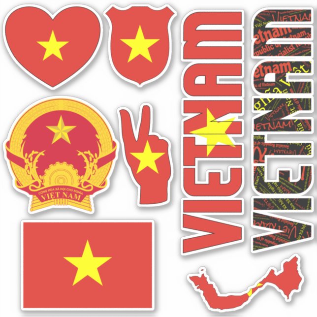 Phantastisches Vietnam - Staatssymbole Aufkleber (Vorderseite)