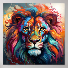 Phantastisches Wild Animal Portrait farbenfroher L Poster