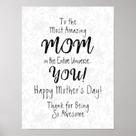 Phantastischste Mama Niedliche Kalligrafie Art Pos Poster