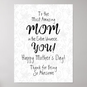 Phantastischste Mama Niedliche Kalligrafie Art Pos Poster