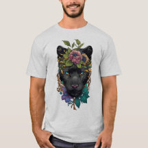 Phanter noir en T-shirt Fleur