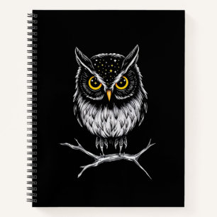 Phantom-Eule-Minimalist-Linienkunst-Notizbuch Notizbuch