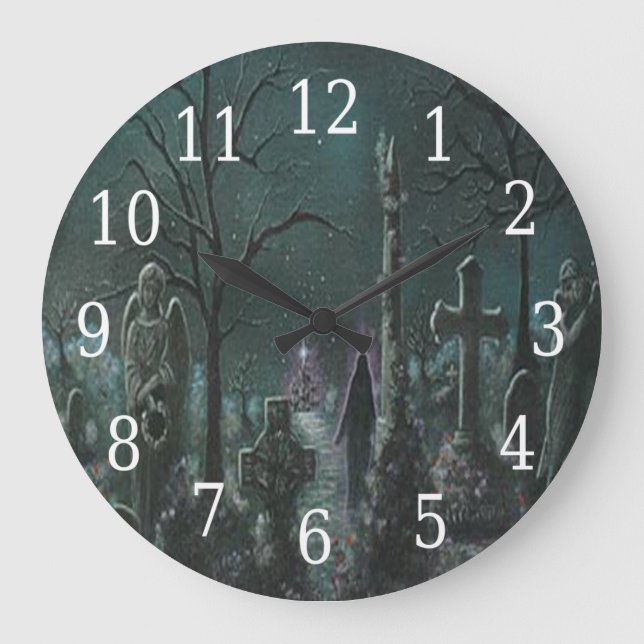 Phantom Graveyard Round Clock Große Wanduhr (Vorderseite)