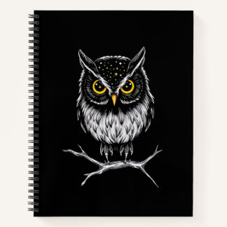 Phantom Owl Minimalist Line Art Notebook Notizbuch