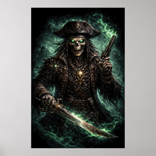 Phantom Pirate Skull – Dark Fantasy Reaper Poster (Vorne)