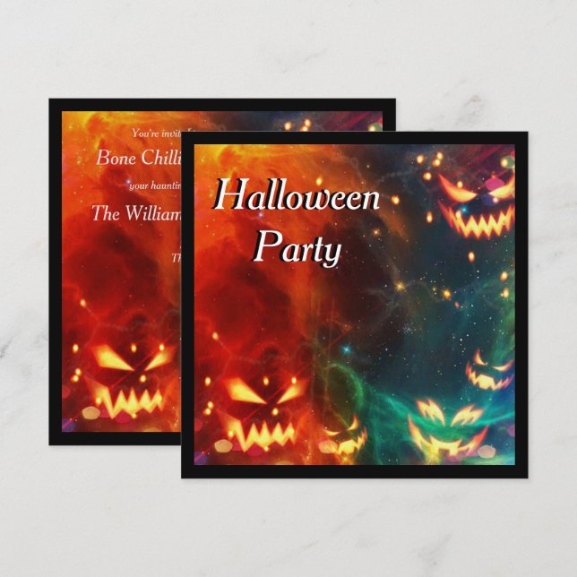 Phantom Pumpkins Halloween-Party Einladung (Vorne/Hinten)