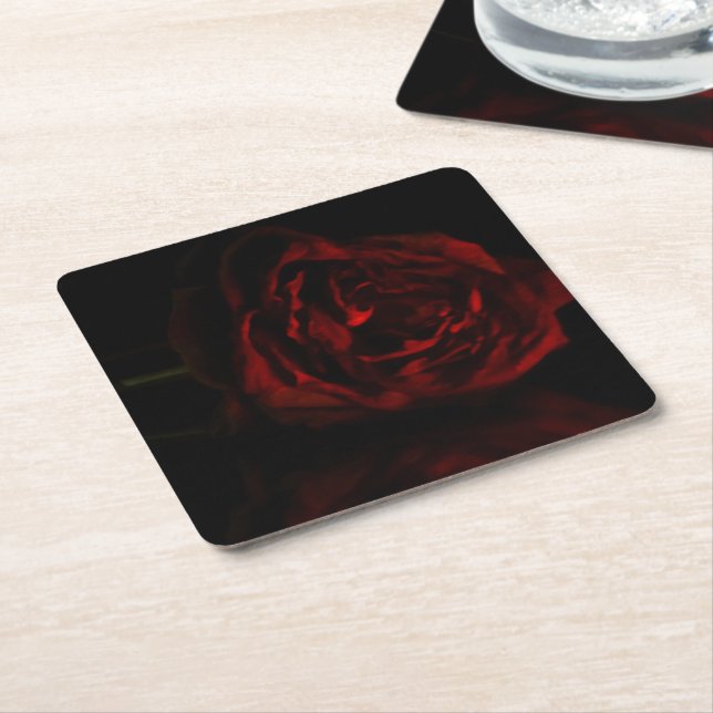Phantom stirbt an Rose Rechteckiger Pappuntersetzer (angewinkelt)