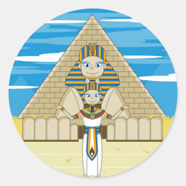Pharao & Great Sphinx of Giza Sticker (Vorderseite)