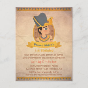 Pharaoh Ägyptisches Party des geachteten Kindergeb Einladung