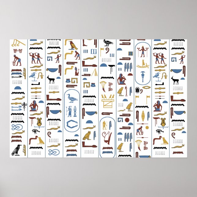 Pharaoh Antikes Ägypten Pyramide Hieroglyphen Poster (Vorne)