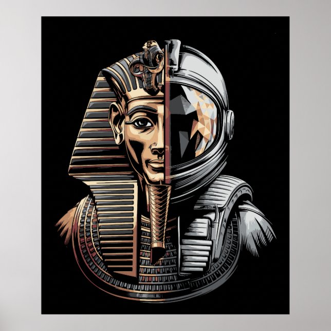 Pharaoh Astronaut Bridging Ancient Future Worlds Poster (Vorne)