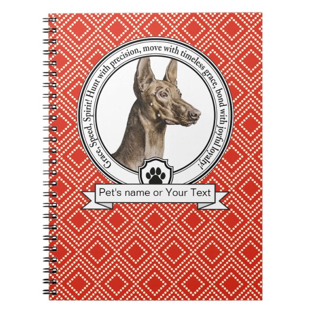 Pharaoh Hound Credo Spiral Photo Notebook Notizblock (Vorderseite)