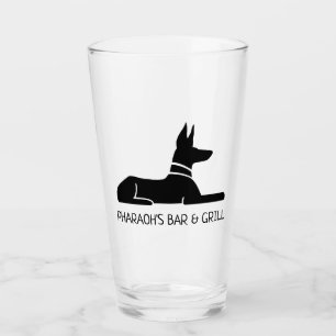 Pharaoh Hound Hieroglyph Dog Personalisiert Glas