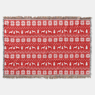 Pharaoh Hound Hund Silhouetten Weihnachtsmuster Decke