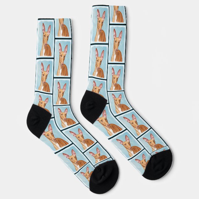 Pharaoh Hound Malerei Kastanien Original Hunde Kun Socken (Rechts)