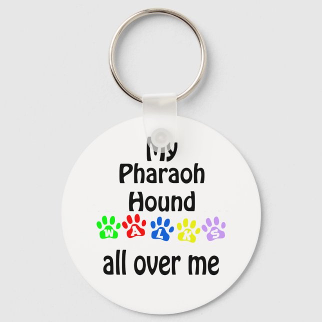 Pharaoh Hound Walks Design Schlüsselanhänger (Vorderseite)