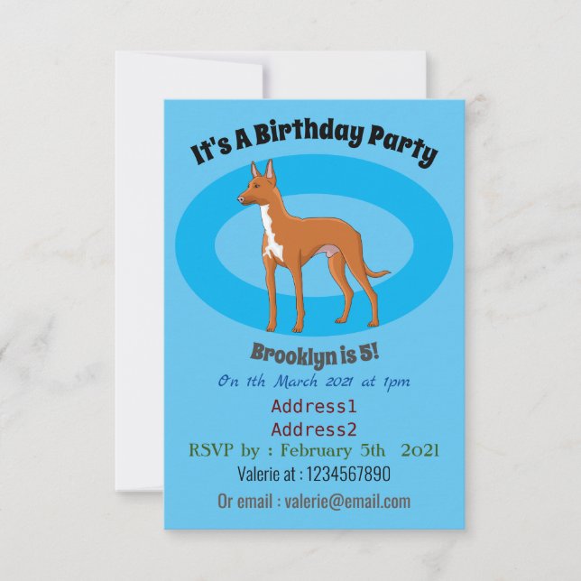 Pharaoh-Hund-Cartoon Einladung (Vorderseite)