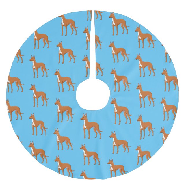 Pharaoh-Hund-Cartoon Polyester Weihnachtsbaumdecke (Vorderseite)