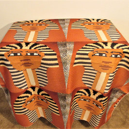 Pharaoh Kings Black Brown Artisan Crochet Print Wandteppich