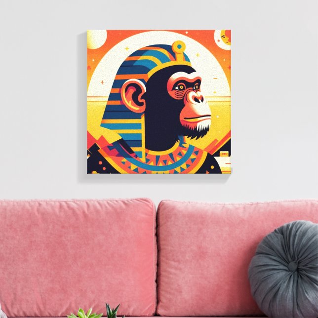 Pharaoh Schimpanse Tut 8 Leinwanddruck (Insitu (Wohnzimmer))