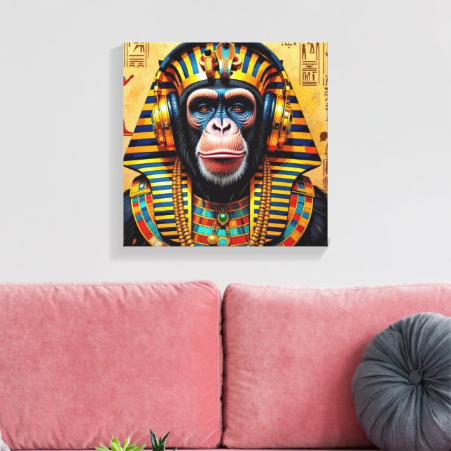 PHARAOH TUT-SCHIMPANSE LEINWANDDRUCK (Insitu (Wohnzimmer))