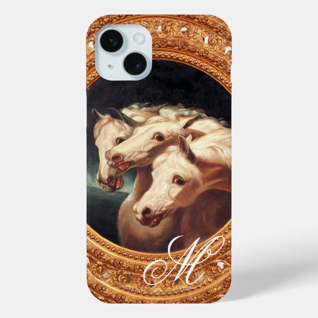 Pharaoh's Chariot Horses Monogram Case-Mate iPhone Hülle (Rückseite)