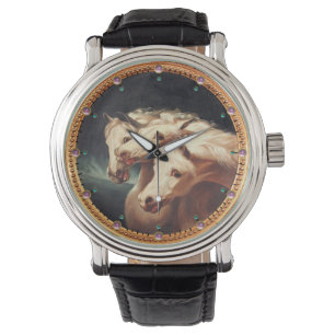 Pharaoh's Chariot White Arabian Pferde Armbanduhr