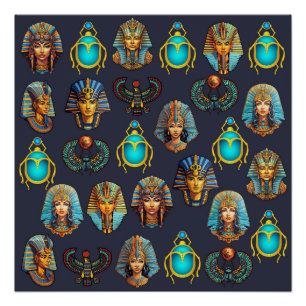 "Pharao's Legacy: Antike ägyptische Muster Poster