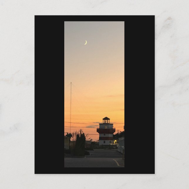 Phare au coucher du soleil avec carte postale de l (Devant)