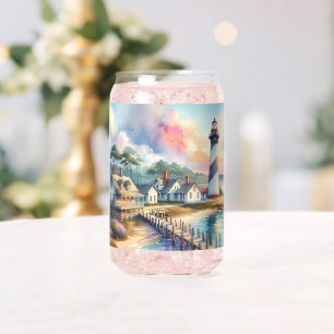 Phare côtier et chalets de plage Scène