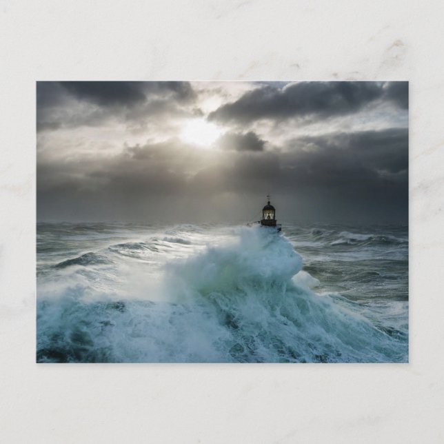 Phare d'Ar-Men Finistère Frankreich Postkarte (Vorderseite)