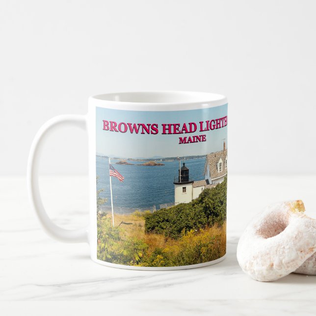 Phare de Browns Head, Maine Mug (Avec donut)