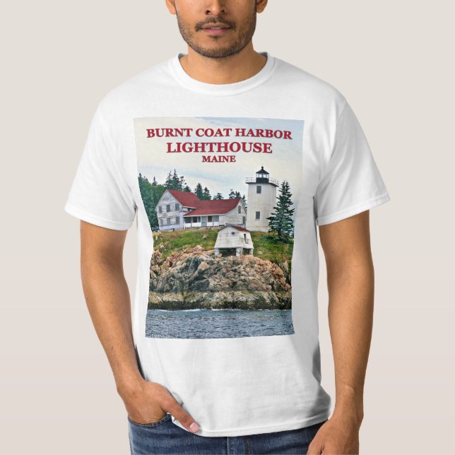 Phare de Burn Coat Harbour, T-Shirt Maine (Devant)