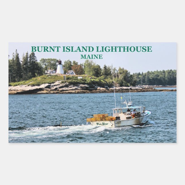 Phare de Burnt Island, Stickers Maine (Devant)