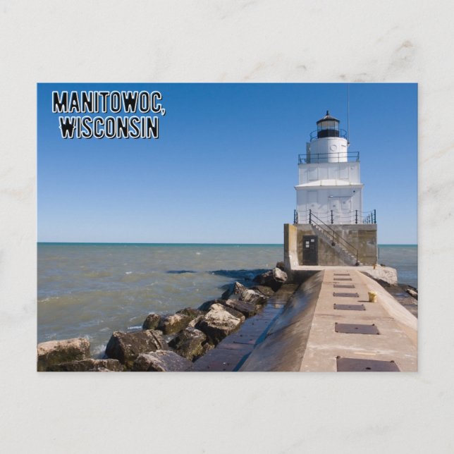 Phare de carte postale du Wisconsin de Manitowoc (Devant)