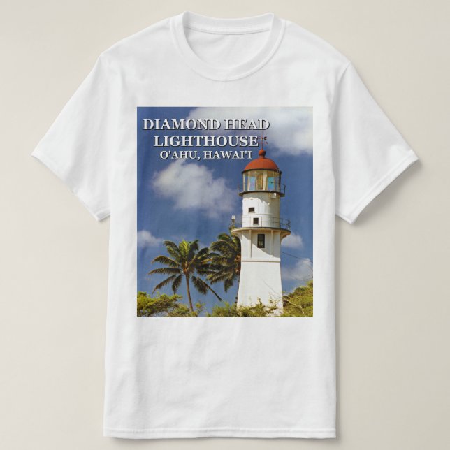 Phare de Diamond Head, O'ahu, T-shirt Hawai'i (Design devant)