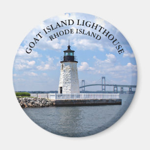 Phare de Goat Island, Rhode Island Round Magnet