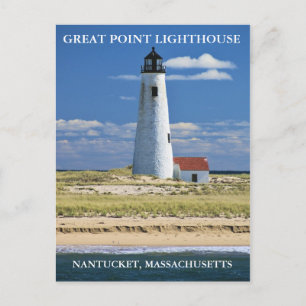 Phare de Great Point, Nantucket, carte postale MA