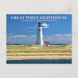 Phare de Great Point, Nantucket, carte postale MA