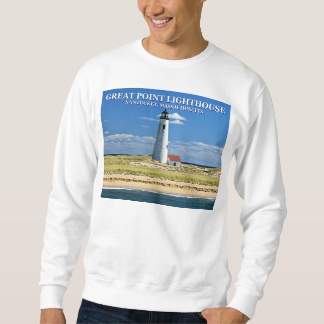 Phare de Great Point, Nantucket MA Sweatshirt (Devant)