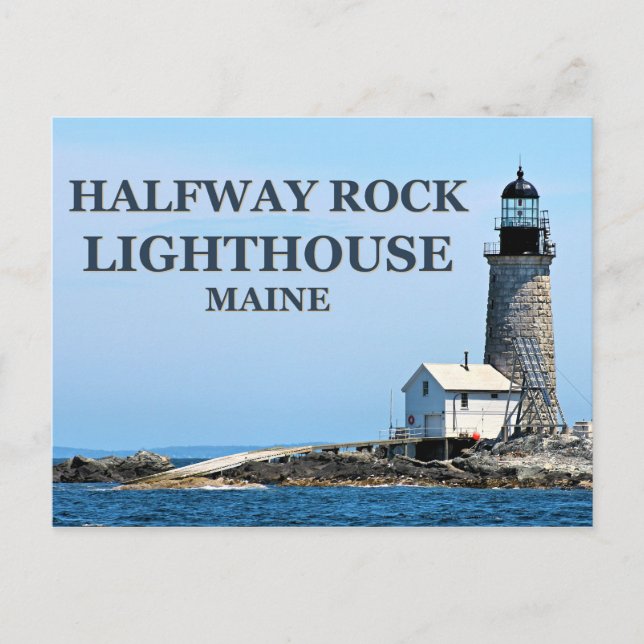 Phare de Halfway Rock, Maine Carte postale (Devant)